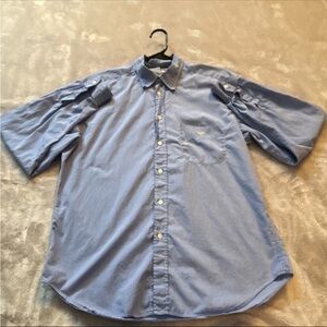 Emporio Armani Men's Blue Cotton Long  Sleeve Button-Up Shirt Size 41